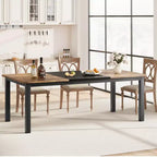 Tavolo da pranzo rettangolare industriale nero/grigio, 6-8 posti