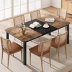 Tavolo da pranzo rettangolare industriale nero/grigio, 6-8 posti