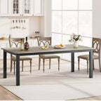 Tavolo da pranzo rettangolare industriale nero/grigio, 6-8 posti