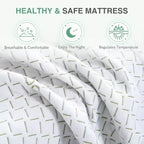 Bianco, arrotolabile, Queen — Materasso in memory foam con gel da 25,4 cm, rigidità media, rivestimento rinfrescante in bambù