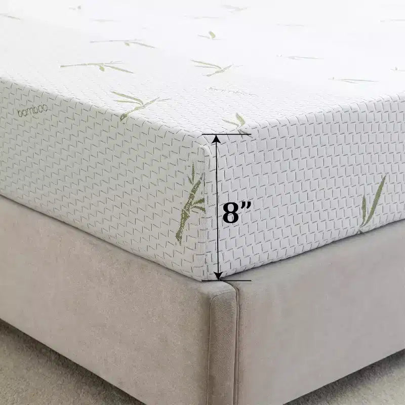 Bianco, arrotolabile, Queen — Materasso in memory foam con gel da 25,4 cm, rigidità media, rivestimento rinfrescante in bambù
