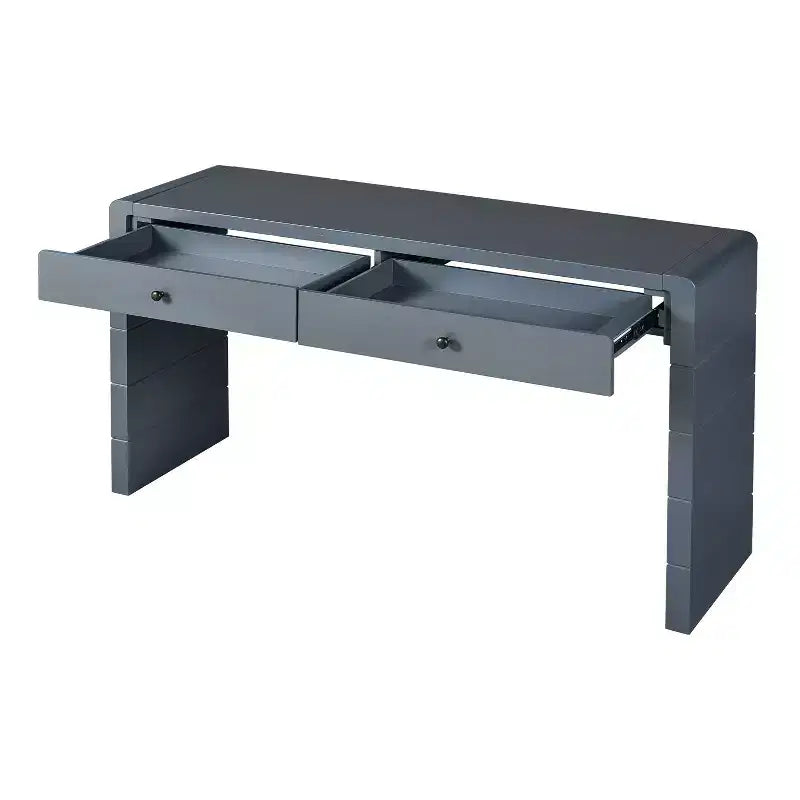 Tavolo Consolle da Fattoria da 55" con 2 Cassetti – Nero / Blu / Naturale