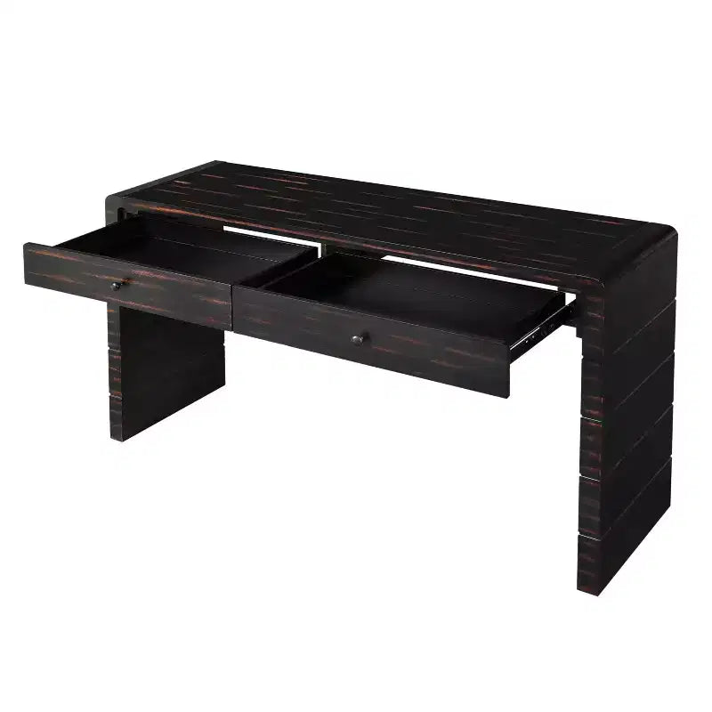 Tavolo Consolle da Fattoria da 55" con 2 Cassetti – Nero / Blu / Naturale