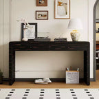 Tavolo Consolle da Fattoria da 55" con 2 Cassetti – Nero / Blu / Naturale