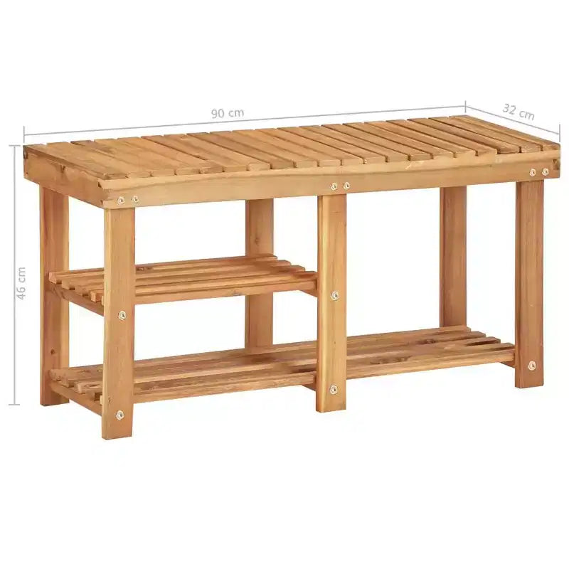 Scarpiera in Legno Naturale, Stile a Doghe, 6 Paia