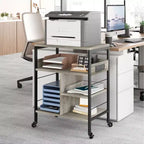 Carrello portaoggetti a 3 ripiani con ruote nero/grigio/color retrò, utente singolo