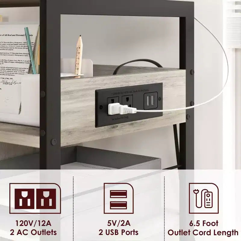 Carrello portaoggetti a 3 ripiani con ruote nero/grigio/color retrò, utente singolo