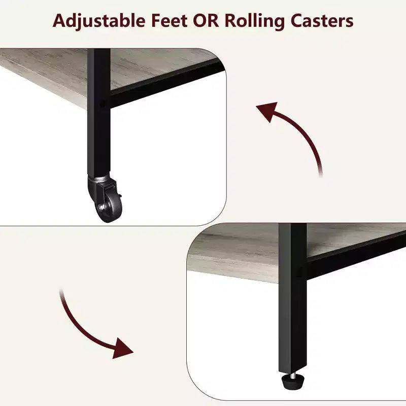 Carrello portaoggetti a 3 ripiani con ruote nero/grigio/color retrò, utente singolo