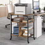 Carrello portaoggetti a 3 ripiani con ruote nero/grigio/color retrò, utente singolo
