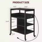Carrello portaoggetti a 3 ripiani con ruote nero/grigio/color retrò, utente singolo