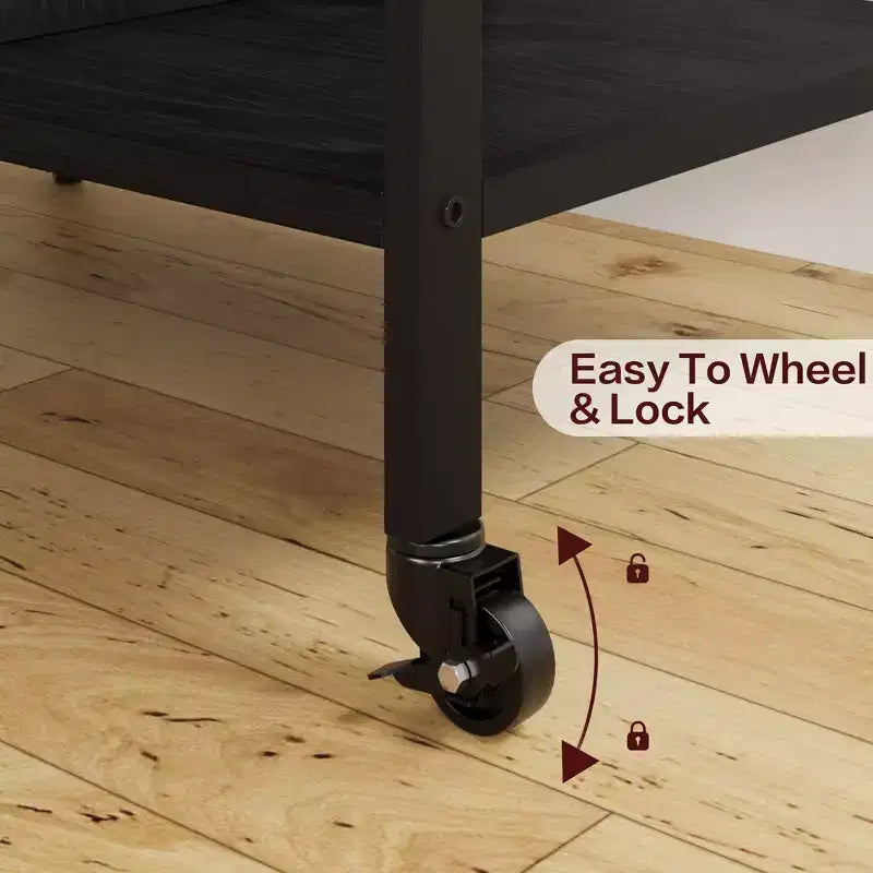 Carrello portaoggetti a 3 ripiani con ruote nero/grigio/color retrò, utente singolo