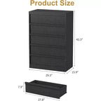 Cassettiera a 5 cassetti in legno marrone, cassettiera portaoggetti per camera da letto e soggiorno per 1 persona