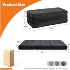 Divano Letto Pieghevole a Tre, Nero/Grigio/Verde, 2 Posti, 99x190 cm