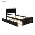 Letto a piattaforma singolo espresso con rotelle, in legno, per 2 persone