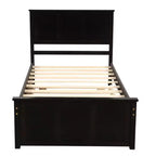 Letto a piattaforma singolo espresso con rotelle, in legno, per 2 persone