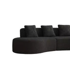 Divano Sezionale Curvo in Velluto, Nero/Blu/Grigio/Arancione/Bianco, 3 Posti