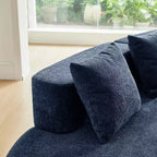Divano Sezionale Curvo in Velluto, Nero/Blu/Grigio/Arancione/Bianco, 3 Posti