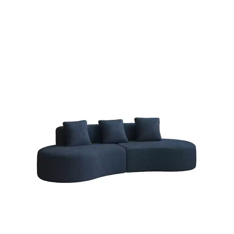 Divano Sezionale Curvo in Velluto, Nero/Blu/Grigio/Arancione/Bianco, 3 Posti