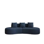 Divano Sezionale Curvo in Velluto, Nero/Blu/Grigio/Arancione/Bianco, 3 Posti