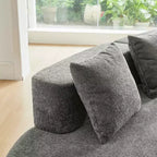 Divano Sezionale Curvo in Velluto, Nero/Blu/Grigio/Arancione/Bianco, 3 Posti