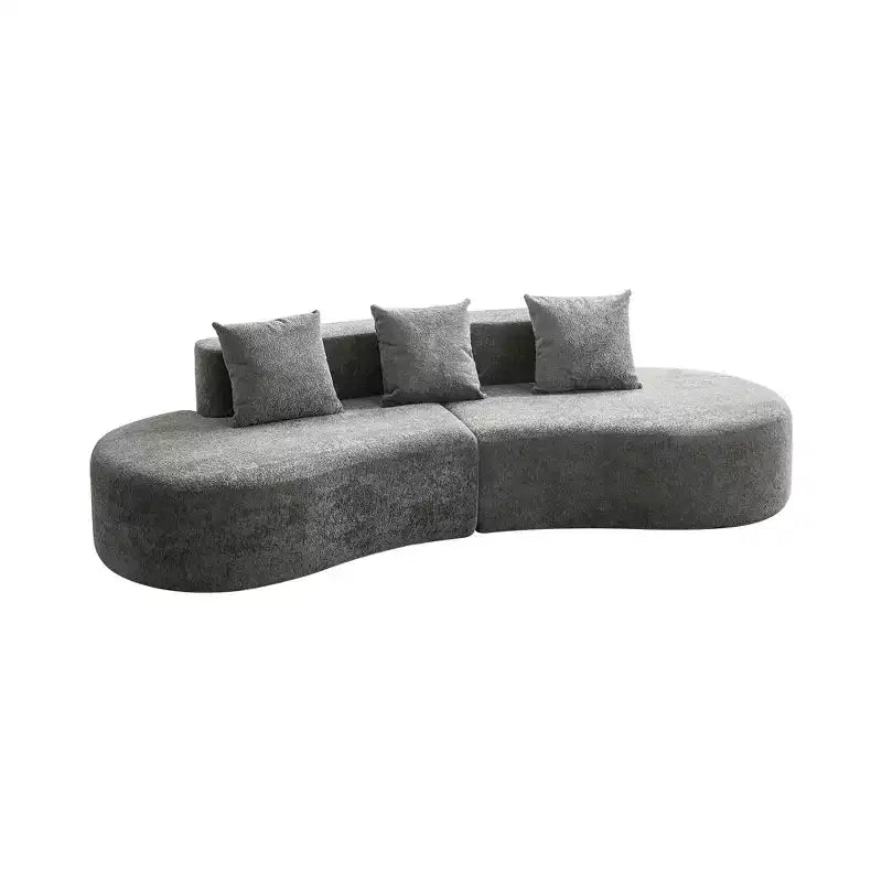 Divano Sezionale Curvo in Velluto, Nero/Blu/Grigio/Arancione/Bianco, 3 Posti