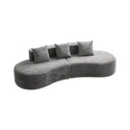 Divano Sezionale Curvo in Velluto, Nero/Blu/Grigio/Arancione/Bianco, 3 Posti