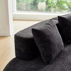 Divano Sezionale Curvo in Velluto, Nero/Blu/Grigio/Arancione/Bianco, 3 Posti