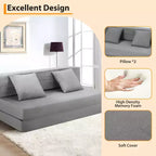Divano Letto Pieghevole 5-in-1 Blu/Grigio, Trasformabile per 2 Persone