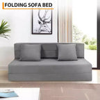 Divano Letto Pieghevole 5-in-1 Blu/Grigio, Trasformabile per 2 Persone