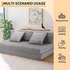 Divano Letto Pieghevole 5-in-1 Blu/Grigio, Trasformabile per 2 Persone