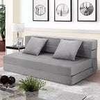 Divano Letto Pieghevole 5-in-1 Blu/Grigio, Trasformabile per 2 Persone