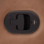 Poltrona reclinabile girevole a dondolo 3-in-1, 1 posto, pelle cognac/bouclé bianco sporco