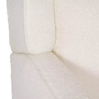 Poltrona reclinabile girevole a dondolo 3-in-1, 1 posto, pelle cognac/bouclé bianco sporco