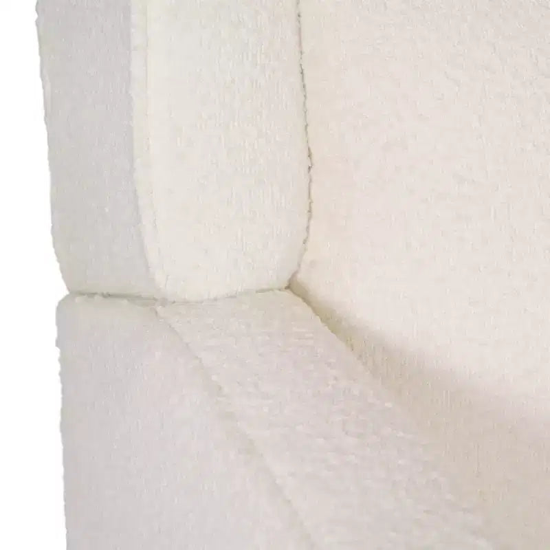 Poltrona reclinabile girevole a dondolo 3-in-1, 1 posto, pelle cognac/bouclé bianco sporco
