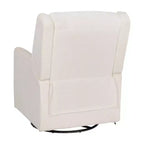 Poltrona reclinabile girevole a dondolo 3-in-1, 1 posto, pelle cognac/bouclé bianco sporco