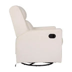 Poltrona reclinabile girevole a dondolo 3-in-1, 1 posto, pelle cognac/bouclé bianco sporco