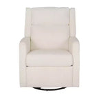 Poltrona reclinabile girevole a dondolo 3-in-1, 1 posto, pelle cognac/bouclé bianco sporco