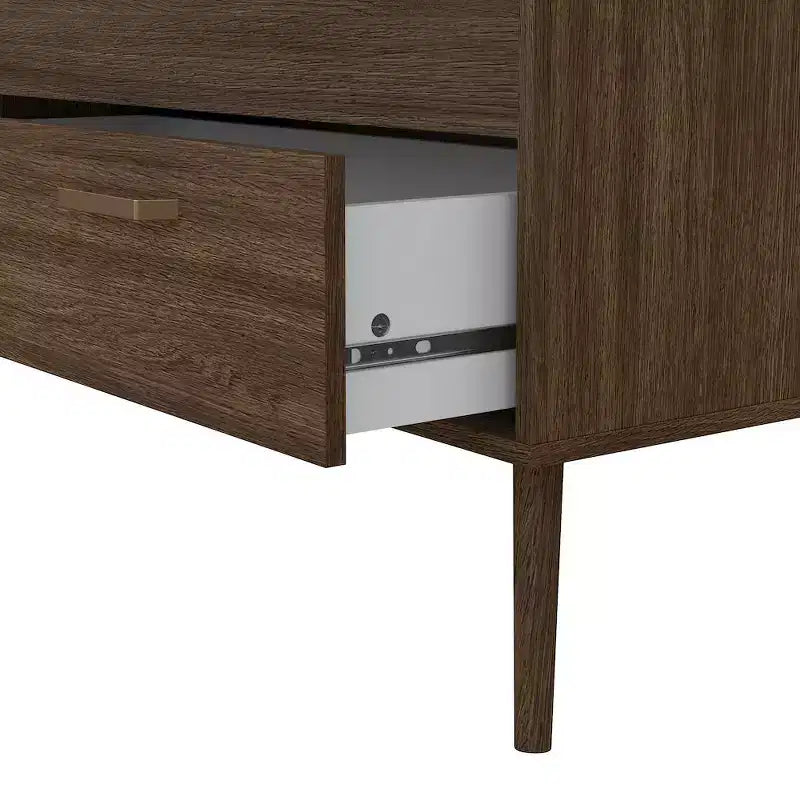 Cassettiera doppia a 8 cassetti color quercia moka, montaggio a 2 persone