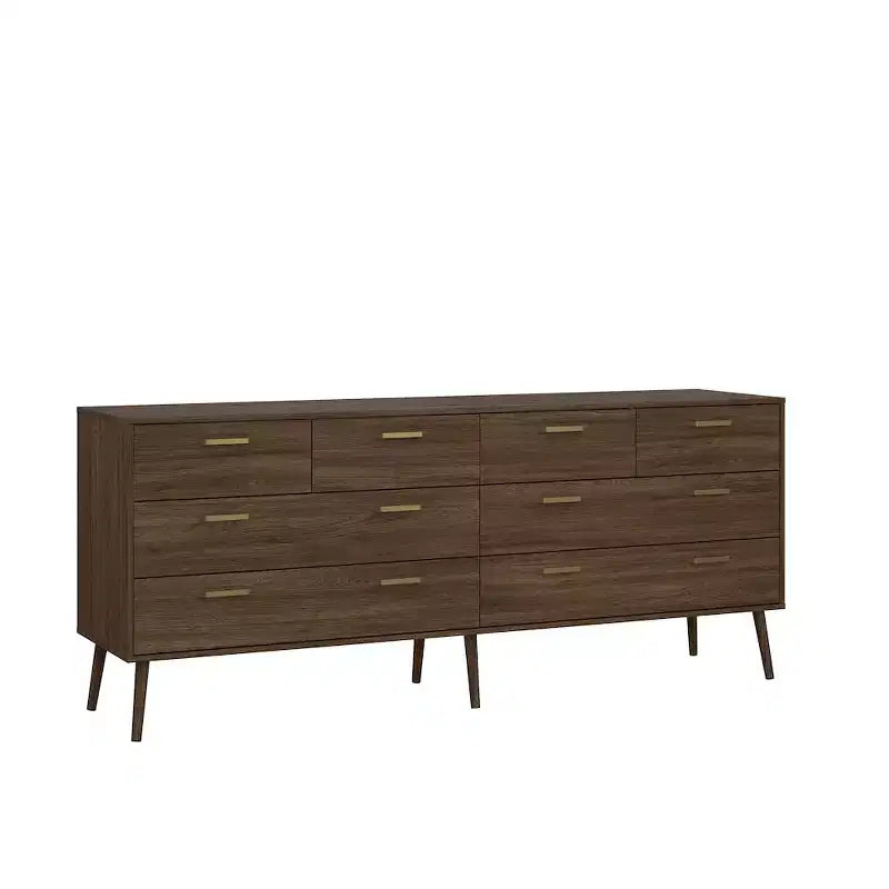 Cassettiera doppia a 8 cassetti color quercia moka, montaggio a 2 persone
