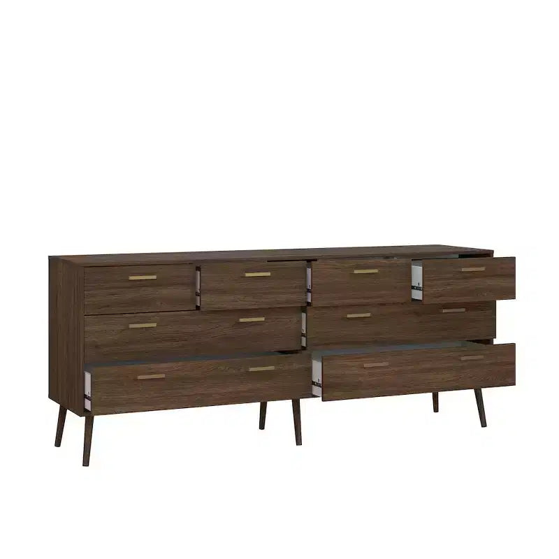 Cassettiera doppia a 8 cassetti color quercia moka, montaggio a 2 persone