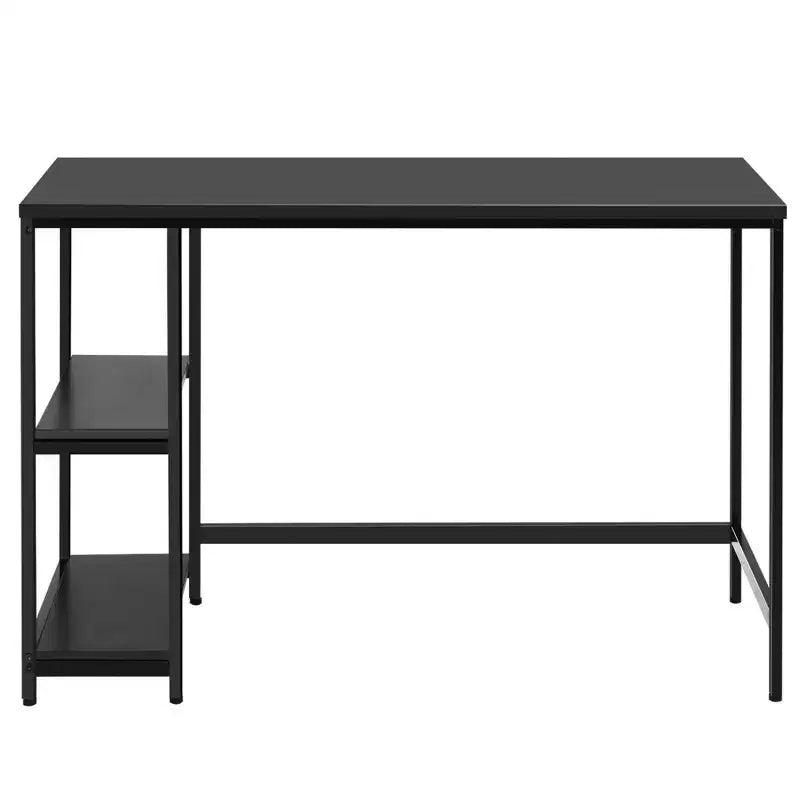 Scrivania per Computer da 47'' con Ripiano Regolabile – Nero / Caffè / Marrone Rustico