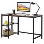 Scrivania per Computer da 47'' con Ripiano Regolabile – Nero / Caffè / Marrone Rustico
