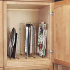 Organizzatore divisorio per teglie in filo metallico argentato, per mobile singolo, confezione da 2