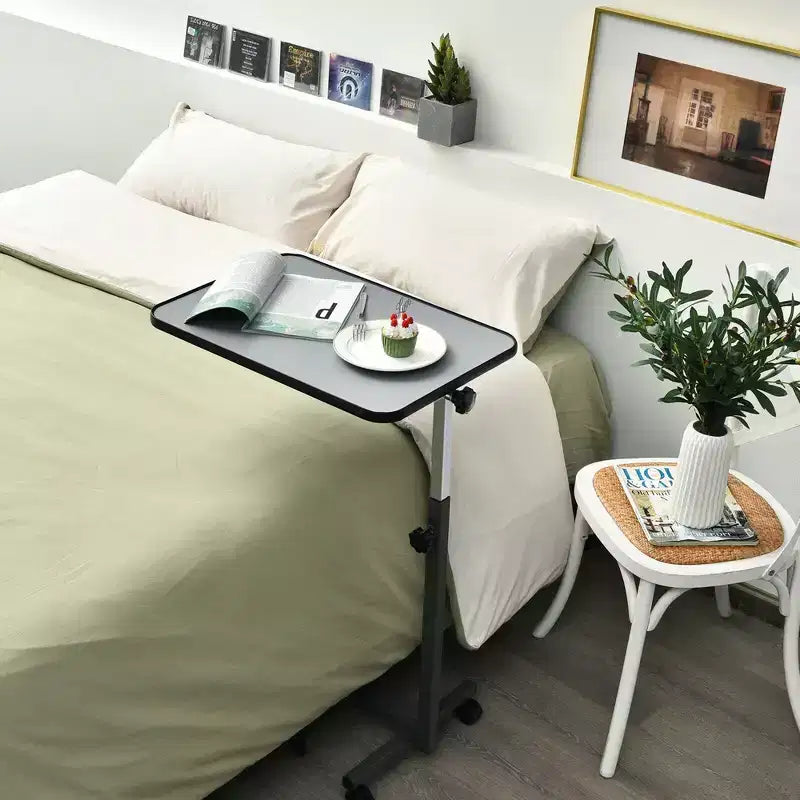 Tavolino da letto arrotolabile grigio regolabile in altezza per 1 persona