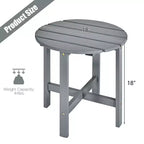 Tavolino Rotondo a Doghe in Legno da 45 cm, Nero/Grigio/Bianco, Interni ed Esterni, 1 Persona
