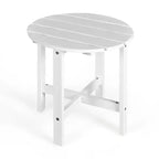 Tavolino Rotondo a Doghe in Legno da 45 cm, Nero/Grigio/Bianco, Interni ed Esterni, 1 Persona